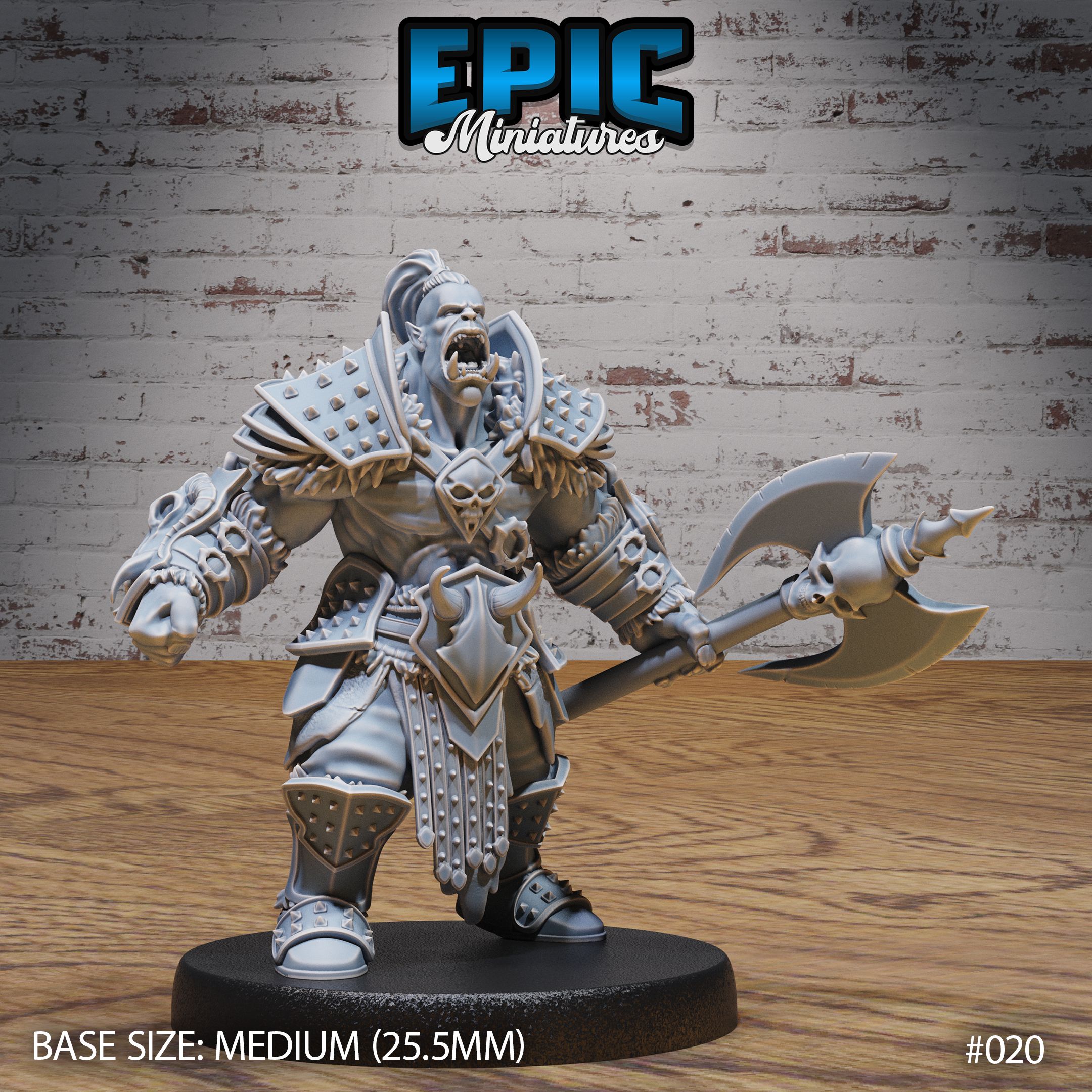 Orc Army Battle Axe / Green Skin Lord / Male Humanoid Warrior / Burly Raider Tribe / Beast Tamer / Evil Forest Fighter / Woodland Encounter